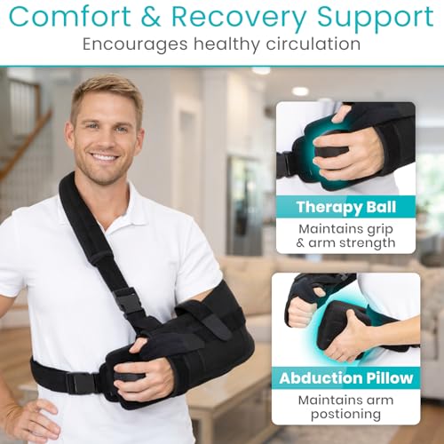 Vive Shoulder Abduction Sling - Immobilizer for Injury Support - Pain | Relief Arm Pillow for Rotator Cuff, Sublexion, Surgery, Dislocated