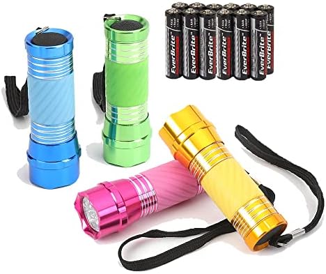 EverBrite 18-Pack Mini LED Flashlight Set,Portable Compact | Ideal for Hurricane Supplies Camping, Night Reading, Cycling, BBQ, Party, Backpacking,with Lanyards & 54 x AAA Batteries