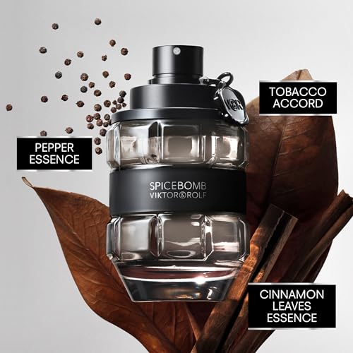 Viktor&Rolf Spicebomb Eau de Toilette - Gourmand Cologne for Men | Fragrance with Cinnamon, Black Pepper & Tobacco Accord - Long Lasting - Warm Mens Scent Perfect for Cool Nights