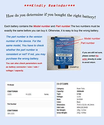 Replacement Battery for Craftsman Nextec 320.11221 Battery