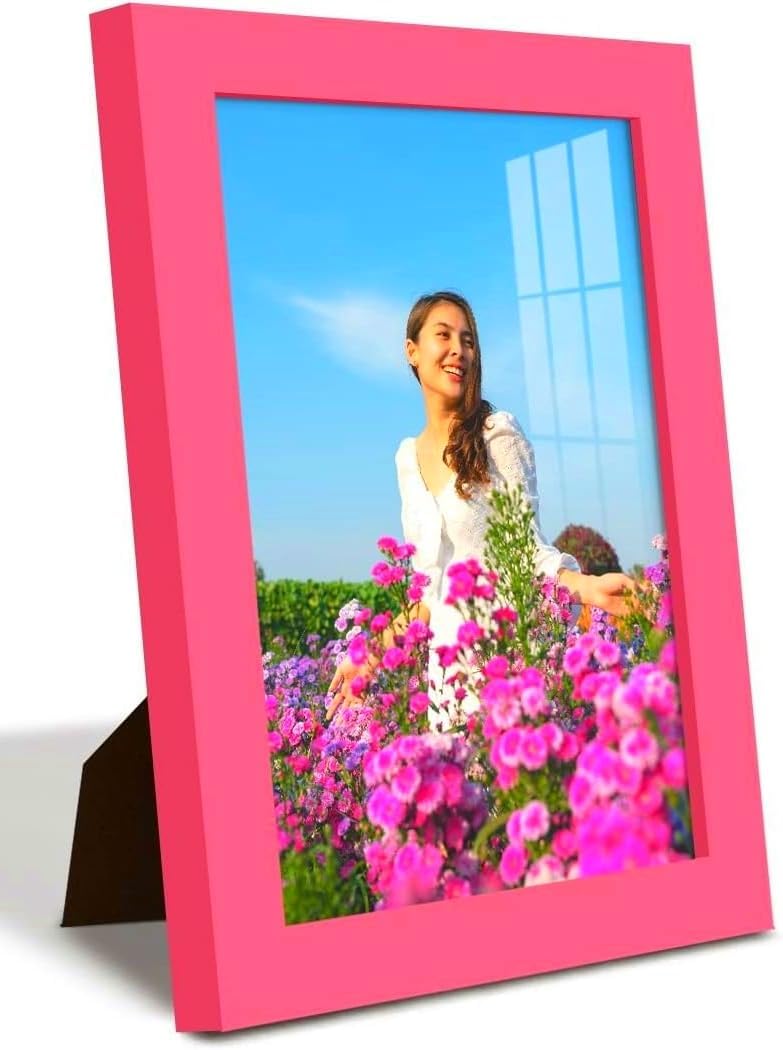 6x8 inch Picture Frame Made of 100% Solid Wood and High Definition PlexiGlass Display Pictures for Table Top Display and Wall Mounting Photo Frame