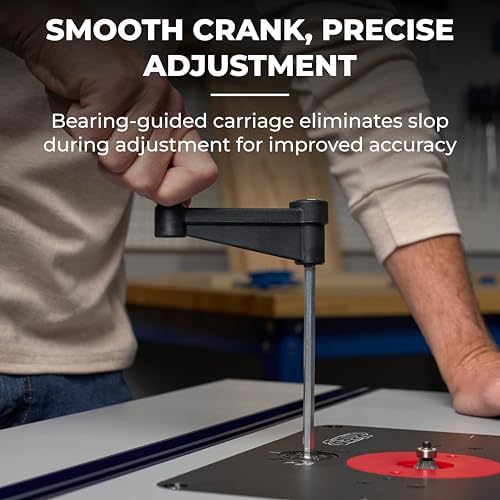 Kreg PRS5000 Precision Router Lift - Router Table Lift System - Durable Router Plate Insert - Router Table Plate Insert - For Quick, Accurate