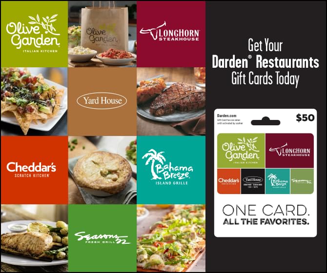 Darden Restaurants Multi-Pack Physical Gift Cards - $60