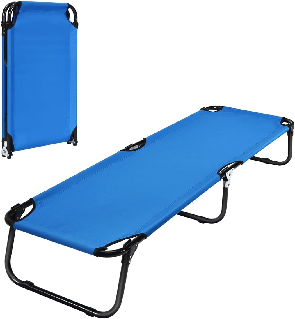 Goplus Folding Camping Cot, Sleeping Cots for Adults Kids