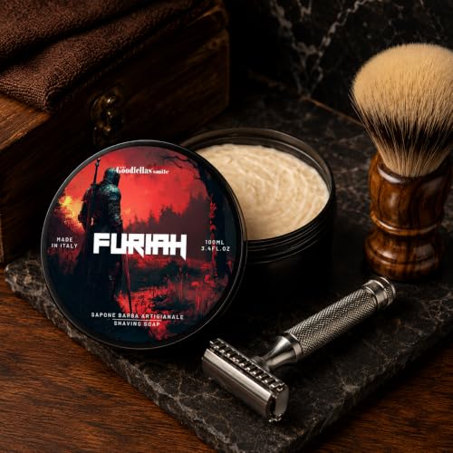 Goodfellas' Smile Furiah Shaving Soap, Made in Italy | Builds Dense, Cushioning Lather For Smooth Razor Glide