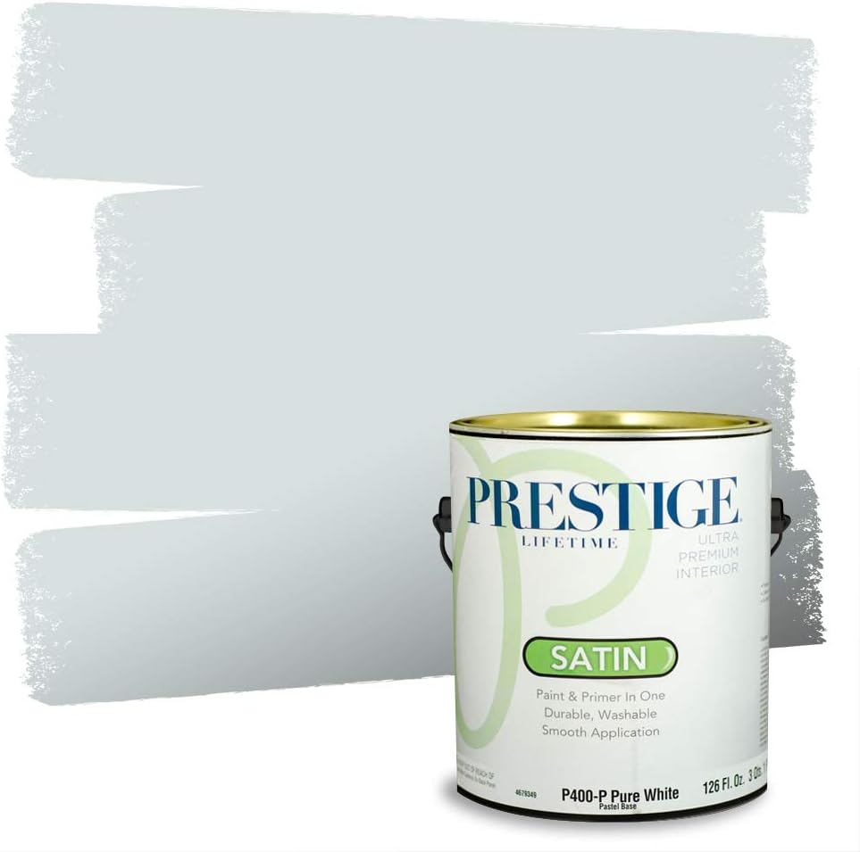 PRESTIGE Paints E100-T-SW6241 Exterior Paint and Primer in One, 1-Gallon, Flat, Comparable Match of Sherwin Williams Aleutian, 1 Gallon, SW18-Aleutian