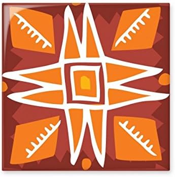Orange Sun Mexico Totems Ancient Civilization Ceramic Tile Glossy Decal Glazed Brick Adorn Stone