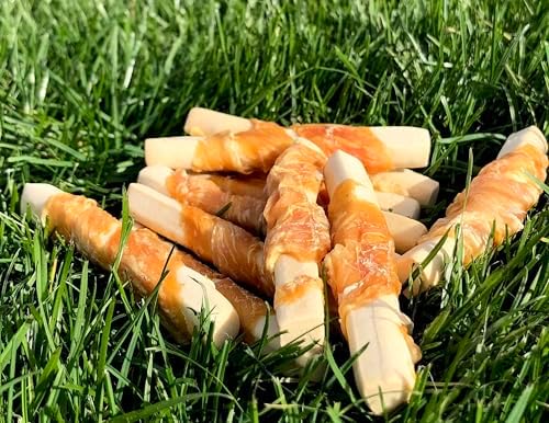 Rena's Recipe Chicken Wrapped Biscuit Twists Dog Treats, 8 oz | Crunchy Biscuit Sticks Wrapped with Real Chicken and Glucosamine