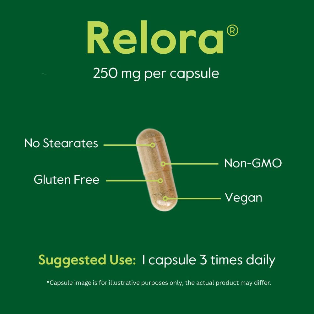 BESTVITE Filler-Free Relora 250mg (120 Veg Caps) - Clinically Researched | No Stearates – Vegan – No Fillers – Supports the Management of Occasional Stress* - Easy to Swallow Capsules