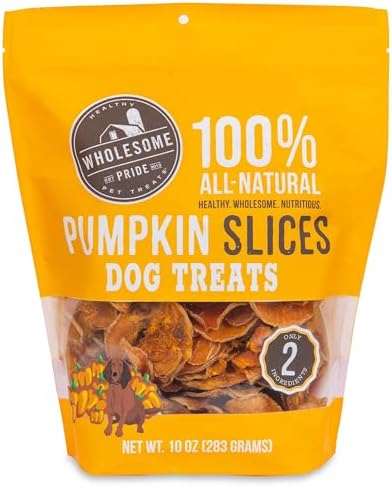 Wholesome Pride Banana Bites Dog Treats – 2-Ingredient Banana Chips for Dogs, Grain-Free, Banana & Coconut Oil, 8 oz