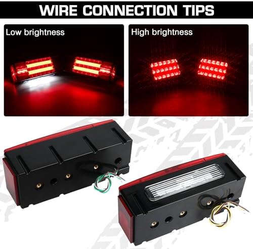 New Submersible LED Trailer Light Kit, Super Bright Brake Stop Turn Tail License Lights for Camper Truck RV Boat Snowmobile Over 80" Inches