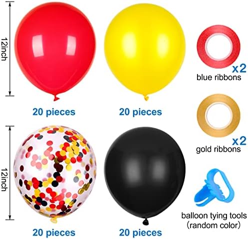 JOYYPOP 80 PCS Red White Blue Balloons 12 in with Confetti for 4th of July