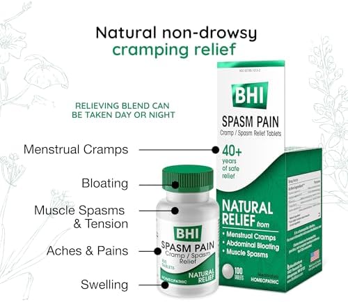 MediNatura BHI Spasm/Cramp Relief - Muscle Spasm Tablets for Full-Body Cramp Support - Menstrual Support - Non-Drowsy - Quick-Dissolve