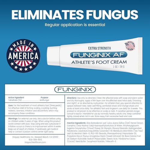 Funginix AF Athlete's Foot Anti-Fungal Treatment, FDA-approved, Safe and Effective, 1 Ounce Tube