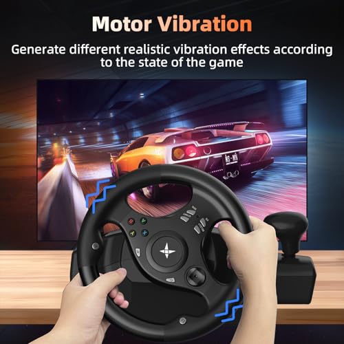 DOYO Gaming Steering Wheel with Pedals for PC, Xbox One, Xbox Series X|S
