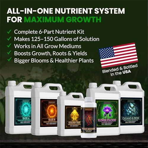Humboldts Secret Starter Kit Pack | Indoor and Outdoor Plant Fertilizer and Hydroponic Nutrients | Base A & B, CalMag and Iron, Golden Tree, Flower Stacker, Plant Enzymes | Complete Garden System