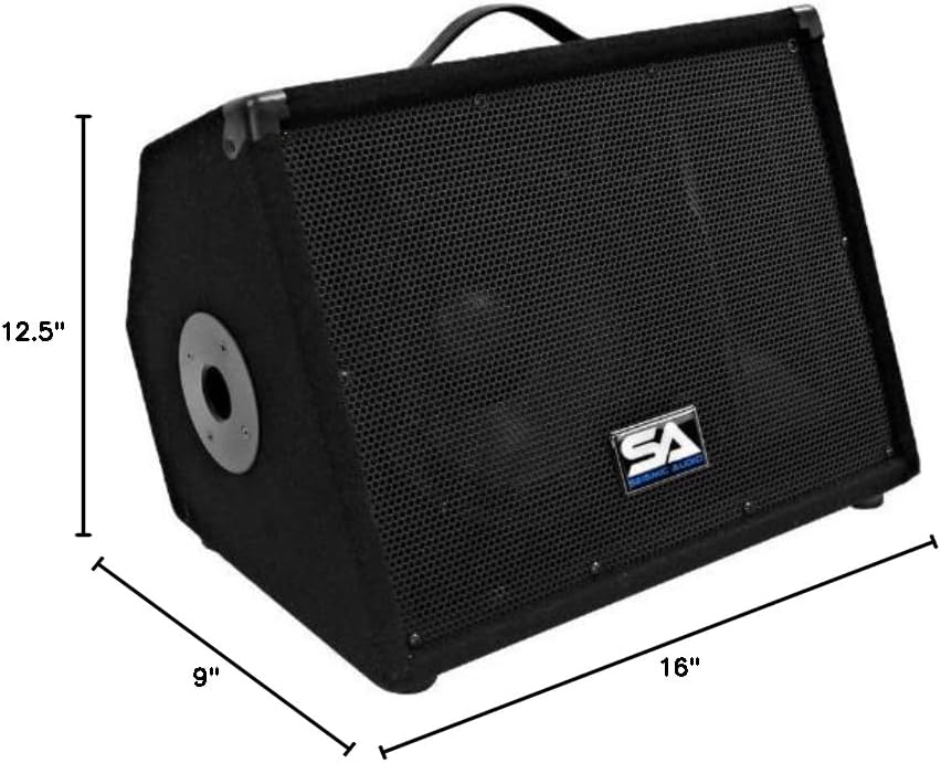 Seismic Audio - SA-10M.3 - Pro Audio 10 Inch 2-Way Floor Monitor Stage Speakers PA/DJ Church - 200 Watts