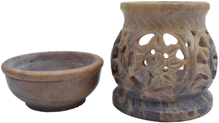 IFH Burner Oil Candle Wax Melt Tart Warmer Diffuser Tealight Soapstone Holder-BRN28