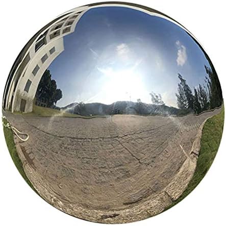 10 Inch Gazing Ball, Silver Stainless Steel Garden Sphere, Seamless Polished Reflective Smooth Mirror Garden Globe, For Photography & Home Decor