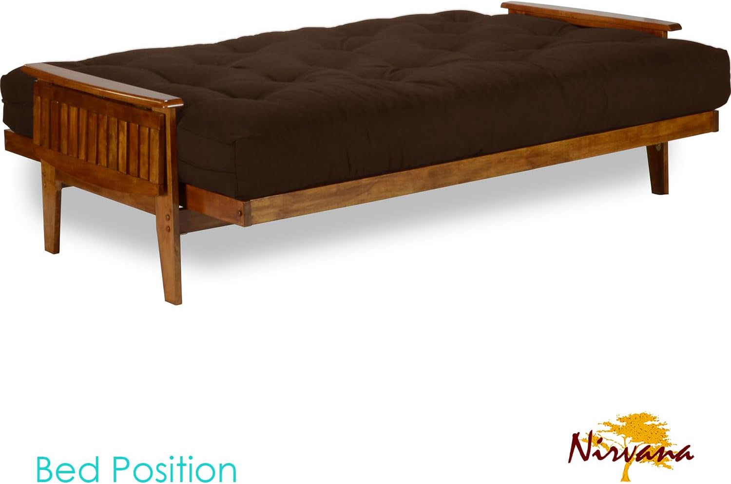 Eastridge Futon Set - Full Size, Frame, 8" Mattress, Twill Black Cover