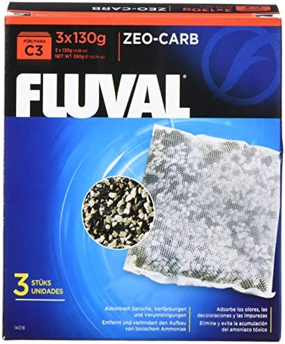Fluval C3 Zeo-Carb, Replacement Aquarium Filter Media, 3-Pack, 14018