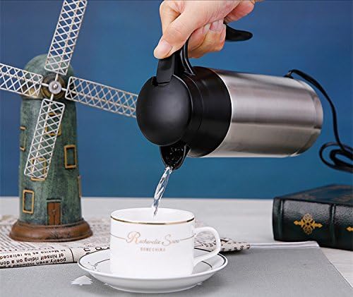 12V 750ml Stainless Steel Car Electric Heating Mug Drinking Cup Travel Kettle Water Boiler for Water Tea Coffee Milk