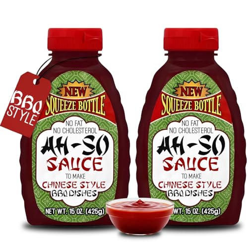 Ah-So Chinese-Style BBQ Sauce, Red Rib 15 oz Squeeze Bottle – Sweet & Tangy Spare Rib Marinade and Glaze for Pork, Chicken & Wings; Classic Takeout Flavor, Ready to Use.