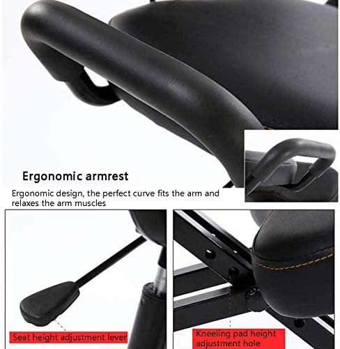 APOE Ergonomic Kneeling Chair with Back Support, Posture Correction Knee Chair for Home Office with Adjustable Height Cushion