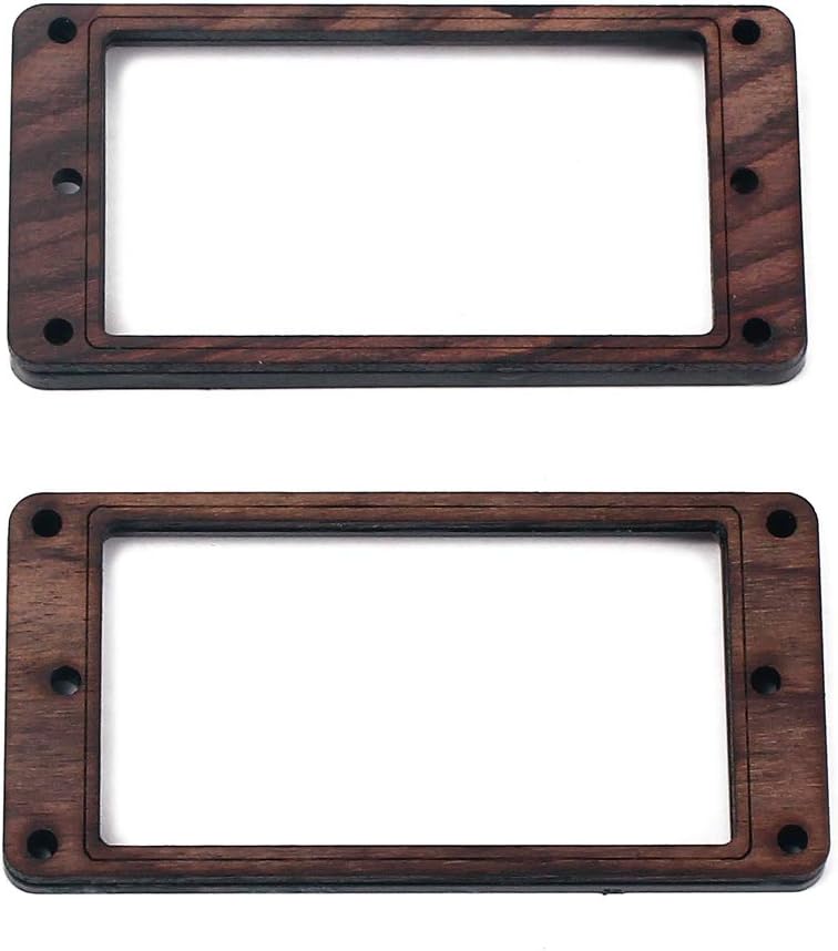 Alnicov 2 Pcs Rosewood Curved Bottom Humbucker Pickup Ring Set for Epiphone Guitar Accessories