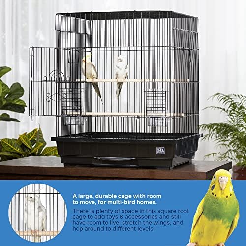 Prevue Pet Products Square Top Parakeet Cage, White