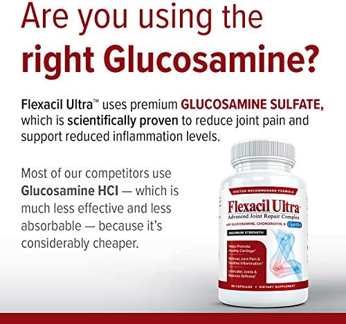 Joint Health & Support Supplement with Glucosamine Sulfate, Chondroitin, Hyaluronic Acid & MSM for Joint Support, Cartilage & Flexability, 60 Capsules
