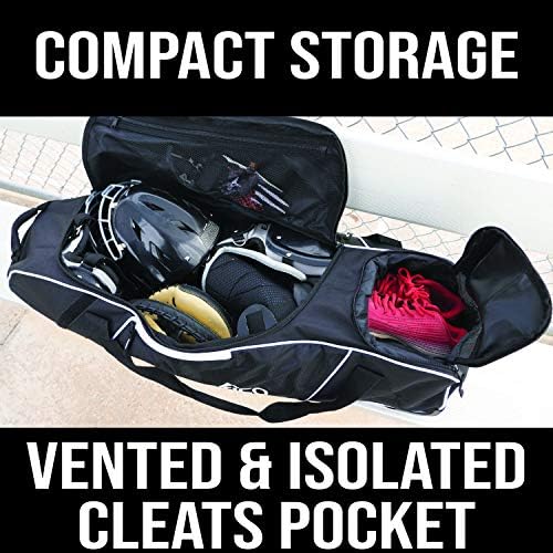 Athletico Rolling Baseball Bag Black