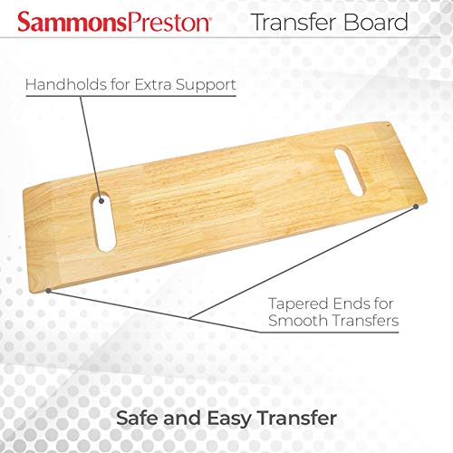 Sammons Preston Transfer Board with Slots, Geriatric Transfer Tool for Elderly, Handicapped, & Disabled Individuals