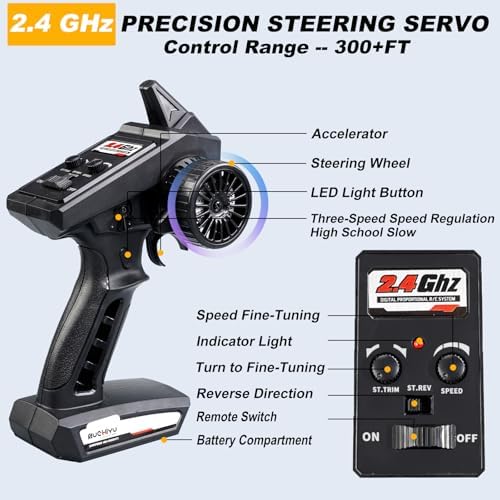 1:16 Scale All-Terrain RC Car for Adults - 40+KM/H High Speed 4WD Off-Road Remote Control Truck with 2 Rechargeable Batteries