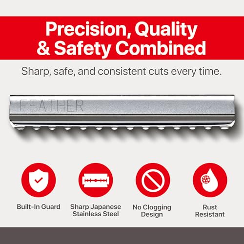 Feather Bonus Value Pack, Styling Razor Standard Blades - Professional Hair Cutting Blades for Styling, Shaping