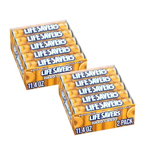 LIFE SAVERS Butter Rum Hard Candy Bulk, 1.14 ounce (20 Single Packs) | Buttery rum hard candy in single packs, easy to share at the desk, on commutes, road trips or in a candy bowl at game night