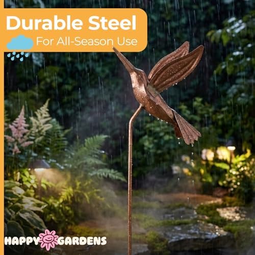 Flamed Copper Dragonfly Garden Ornament