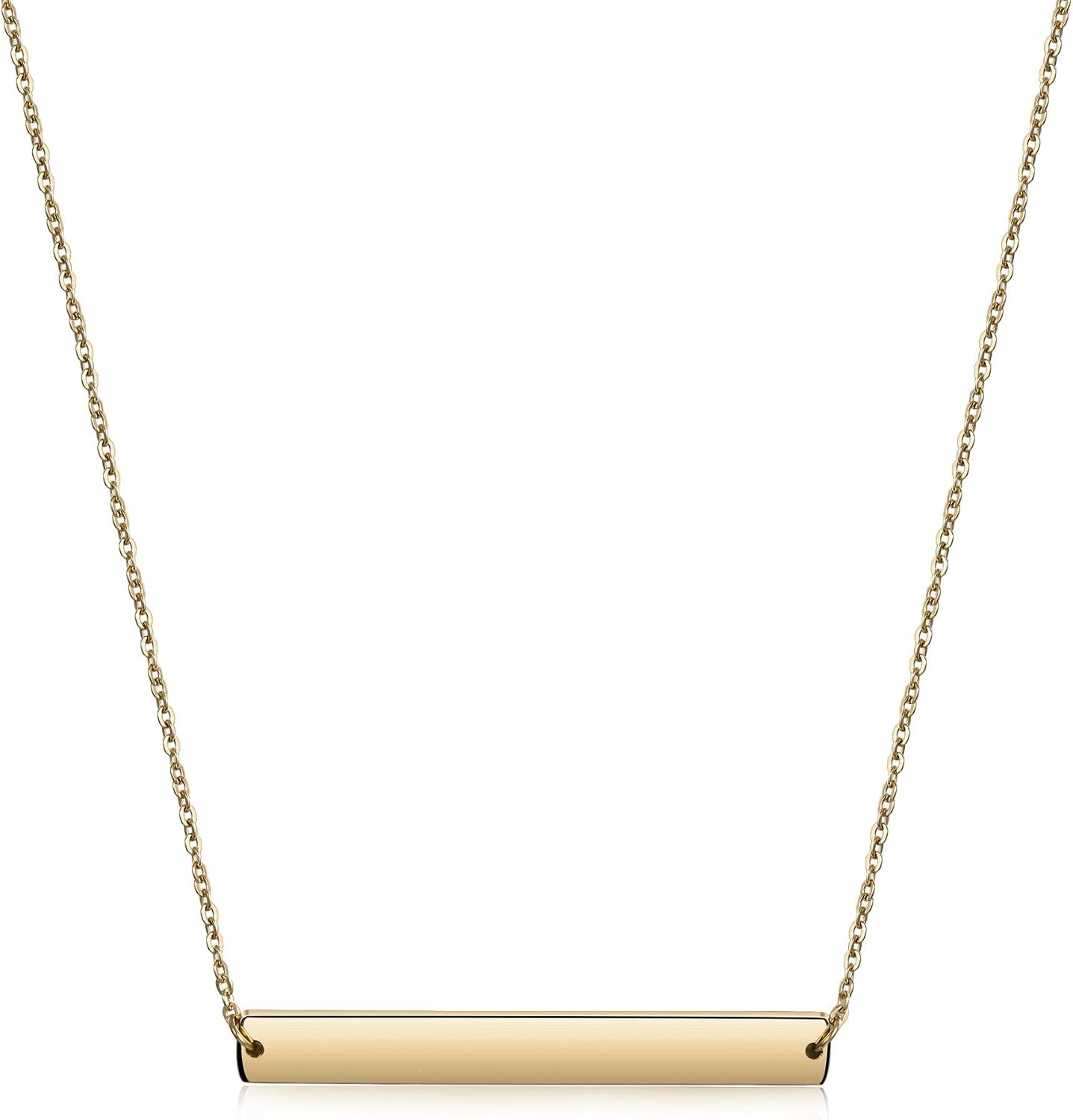 Multi Gold Bar Necklace for Women Vertical/Horizontal Bar Pendant Necklaces with Adjustable Chain Necklace Adult Jewelry