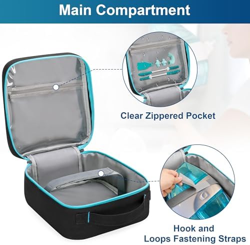 Yarwo Nose Cleaner Case Compatible with Navage Nasal Irrigation System | Portable Neti Pot Safety Travel Bag with Waterproof Lining for Nasal Care Kit