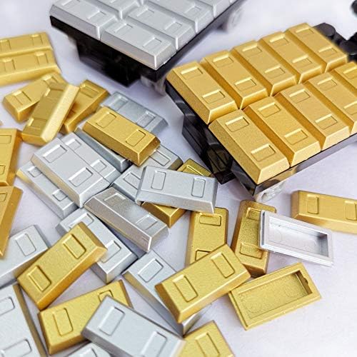 Plating Gold Bars Sliver Bars Brick Blocks Toy Treasure Set for Mini Figures Compatible Major Brands