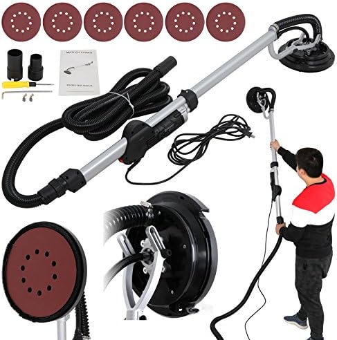 ZenStyle Electric 6 Speed Variable Drywall Sander 800W Swivel Drywall Disc Vacuum Sander with 6 Sandpads