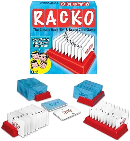 Winning Moves Rack-O Retro Edition, Enjoyed Since the 50's | Classic Tabletop Number Sorting Game, 2-4 Players, Ages 8+