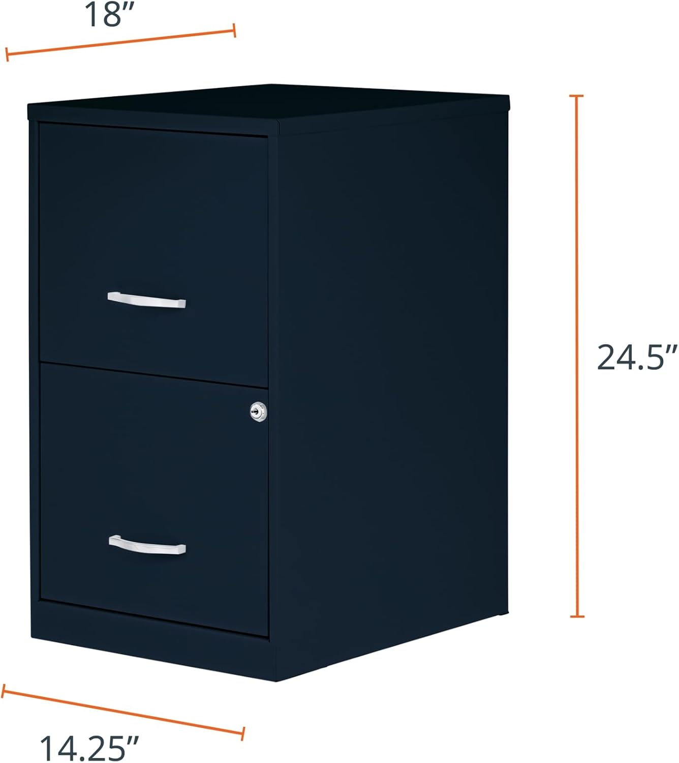 NuSparc 2 Drawer Locking Filing Cabinet | Pre-Assembled Steel Construction | Space-Saving Design is Perfect for Home and Small Office | Letter-Size | Assembled in North America