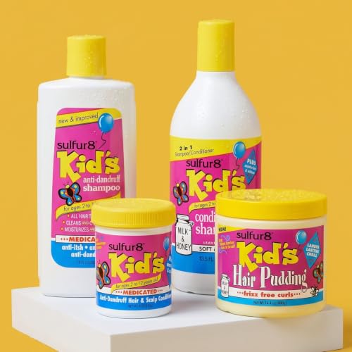 SULFUR8 Anti-Dandruff Shampoo for Kids 7.5 oz – Gentle Medicated Dandruff Control for Itchy Scalp, Mild Cleanse with Kid-Friendly Fresh Fragrance for Children & Sensitive Scalps