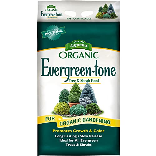 Espoma Organic Evergreen-Tone 4-3-4 Natural & Organic Fertilizer and Plant Food for Evergreen Trees & Shrubs. 18 lb. Bag. Use for Planting & Feeding