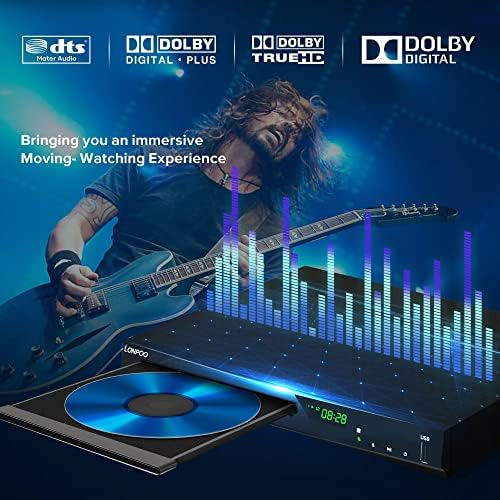 Blu Ray Player for TV, Full HD DVD Player HDMI with Dolby Digital TrueHD/DTS | Region A Blu-ray, Region Free DVD Disc, DVD Upscaling