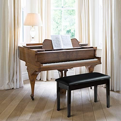 Giantex Piano Bench W/Padded Cushion and Music Storage, Comfortable Double Duet Seat, Wooden Legs, Perfect for Professional Or Home Use PU Leather Piano Stool (Brown)