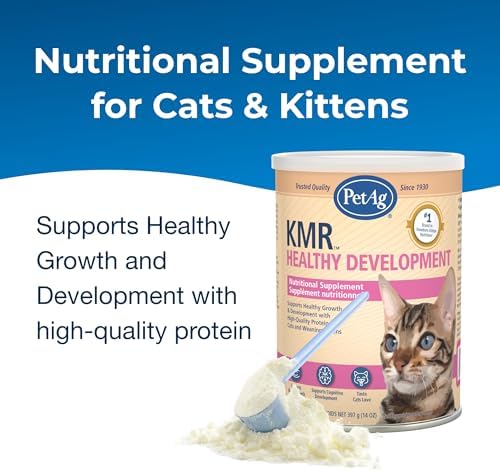 PetAg KMR Healthy Development - 14 oz - Great Tasting Nutritional Supplement for Cats and Weaning Kittens