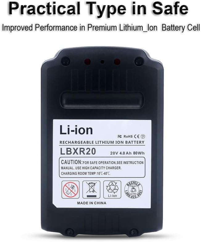 Biswaye 4.0Ah 20V Lithium Battery LBXR20 Compatible with Black and Decker 20V Max Battery LBXR2520 LBXR2020 LB2X3020 LBX20 LB2X4020 & LST522 LHT2220