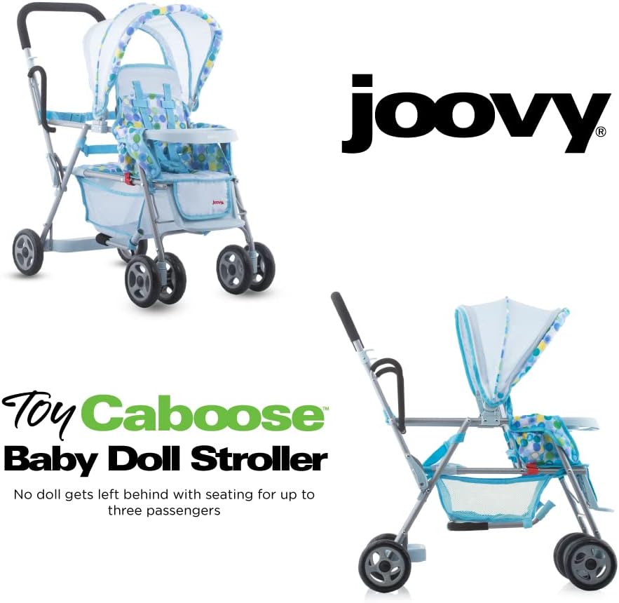 Joovy Toy Caboose Baby Doll Stroller Featuring Reclining Front Seat, Adjustable Footrest, Storage Basket, Extendable Canopy